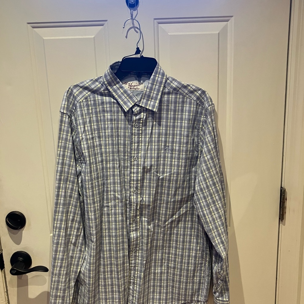 Penguin Checkered Button Down - image 1